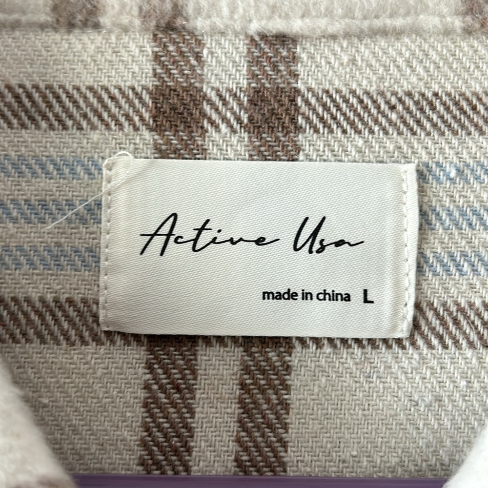 Active Usa Boutique Plaid Shacket Blues, Tans, Si… - image 5